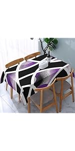 Modern Geometric Abstract Purple Placemats Set of 4, Linen Durable Non-Slip Heat-Resistant Washable Black White Purple Patterned Place Mats for Dining Table, Kitchen, Party, Kitchen Table Mats Decor