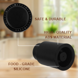 [2 PACK] Premium Vacuum Wine Preserver Stopper, Wine Preserver with Time Scale Record.Airtight Wine Bottle Preserver For Wine Enthusiasts & Gift Buyers.Set Of Wine Corks For Fresh Wine Bottles（Black）