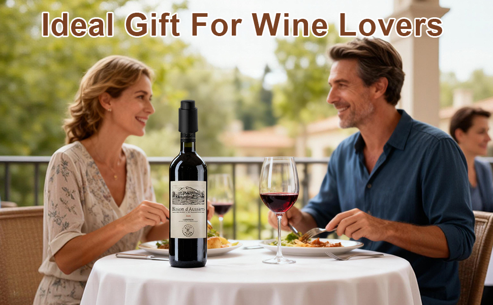 [2 PACK] Premium Vacuum Wine Preserver Stopper, Wine Preserver with Time Scale Record.Airtight Wine Bottle Preserver For Wine Enthusiasts & Gift Buyers.Set Of Wine Corks For Fresh Wine Bottles（Black）