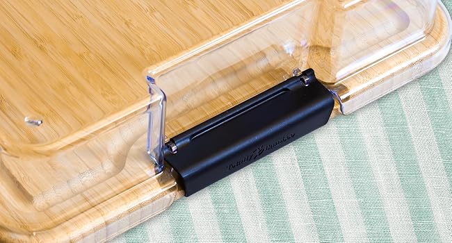 Totally Bamboo Flip, Serve & Store Charcuterie Board with Lid – Reversible Cutting Board & Serving Tray with Compartments, Juice Groove Side, Locking Travel Cover, 15.5 x 11.5 Inches