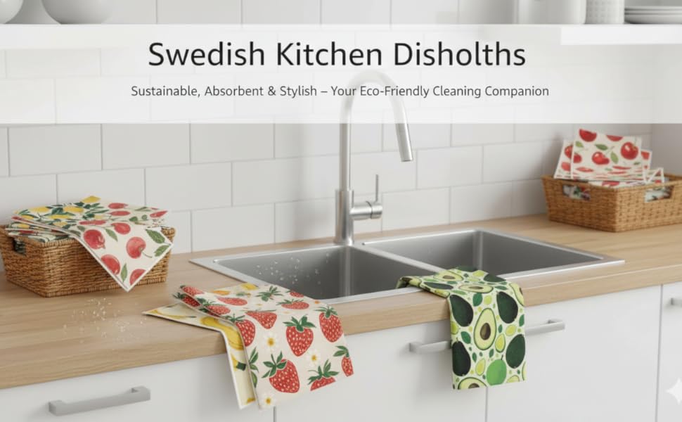 6Pcs 6 Styles Geometric Dish Cloths Swedish Kitchen Dishcloths Reusable Wash Towels Washable Rectangle Cellulose Sponge White and Black Flower Simple Line Mixed Pattern for Kitchen Cleaning