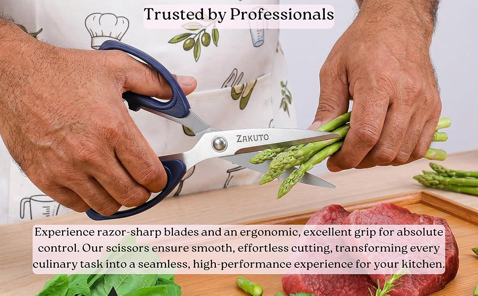 Kitchen Shears 2 Pack – Heavy Duty Stainless Steel Food Scissors for Meat, Poultry & Cooking, Sharp Multipurpose Kitchen Cutting Shears, Dishwasher Safe (6” & 8”)