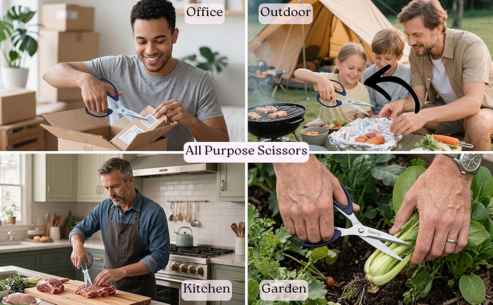 Kitchen Shears 2 Pack – Heavy Duty Stainless Steel Food Scissors for Meat, Poultry & Cooking, Sharp Multipurpose Kitchen Cutting Shears, Dishwasher Safe (6” & 8”)