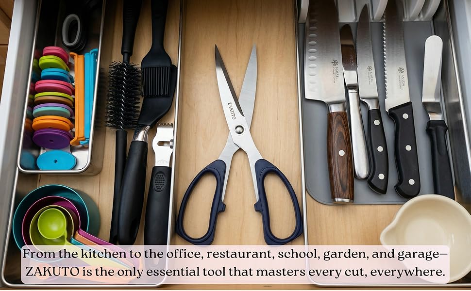 Kitchen Shears 2 Pack – Heavy Duty Stainless Steel Food Scissors for Meat, Poultry & Cooking, Sharp Multipurpose Kitchen Cutting Shears, Dishwasher Safe (6” & 8”)