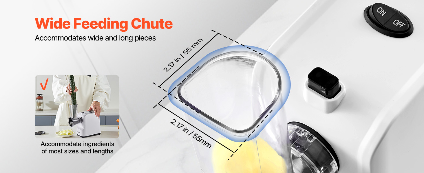 VEVOR Electric Cheese Grater Salad Maker, 200W Salad Shooter, Electric Vegetable Slicer Shredder Chopper for Fruits with 5 Attachments, Stainless Steel Food Cutter for Vegetables, and Cheeses