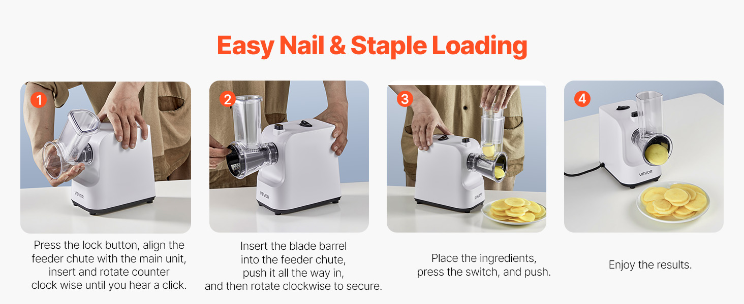 VEVOR Electric Cheese Grater Salad Maker, 200W Salad Shooter, Electric Vegetable Slicer Shredder Chopper for Fruits with 5 Attachments, Stainless Steel Food Cutter for Vegetables, and Cheeses