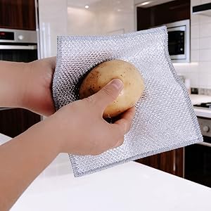 12pcs Scratch-Free Steel Dishcloths. Reusable, Quick-Dry, Odorless. Perfect for Dishes, Sinks, cookware. 7.87