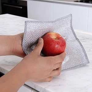 12pcs Scratch-Free Steel Dishcloths. Reusable, Quick-Dry, Odorless. Perfect for Dishes, Sinks, cookware. 7.87