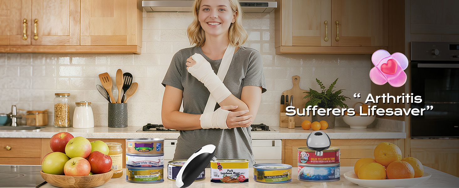 YARRAMATE Electric Can Opener, One Touch Rechargeable Automatic Can Openers for Kitchen Fits All Cans Sizes - Smooth Edge, Hands-Free for Seniors | With Storage Bag, Portable for Travel