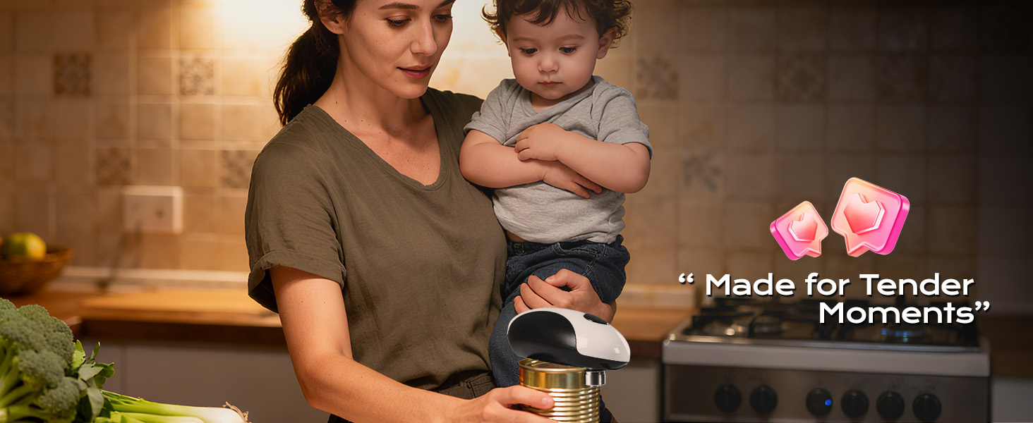 YARRAMATE Electric Can Opener, One Touch Rechargeable Automatic Can Openers for Kitchen Fits All Cans Sizes - Smooth Edge, Hands-Free for Seniors | With Storage Bag, Portable for Travel