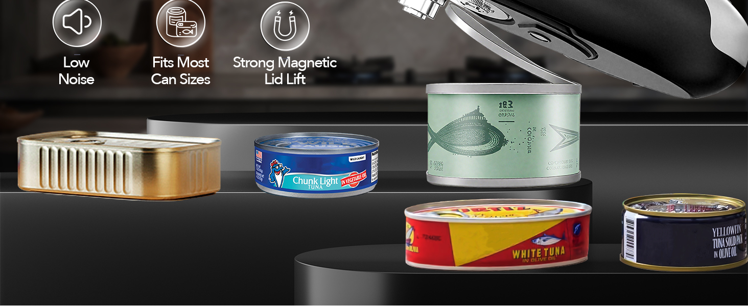 YARRAMATE Electric Can Opener, One Touch Rechargeable Automatic Can Openers for Kitchen Fits All Cans Sizes - Smooth Edge, Hands-Free for Seniors | With Storage Bag, Portable for Travel