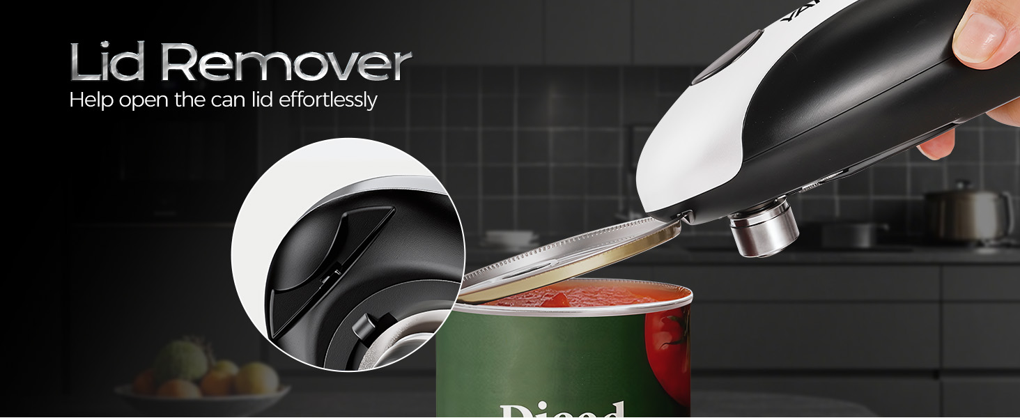 YARRAMATE Electric Can Opener, One Touch Rechargeable Automatic Can Openers for Kitchen Fits All Cans Sizes - Smooth Edge, Hands-Free for Seniors | With Storage Bag, Portable for Travel