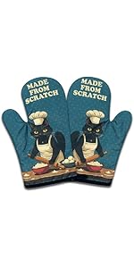 Funny Baking Oven Mitts and Pot Holders Set of 3, That's What I Do I Bake and I Know Things, Heat Resistant Non-Slip Kitchen Mitts Hot Pads, Christmas Baking Gifts for Women Mom Wife Baker