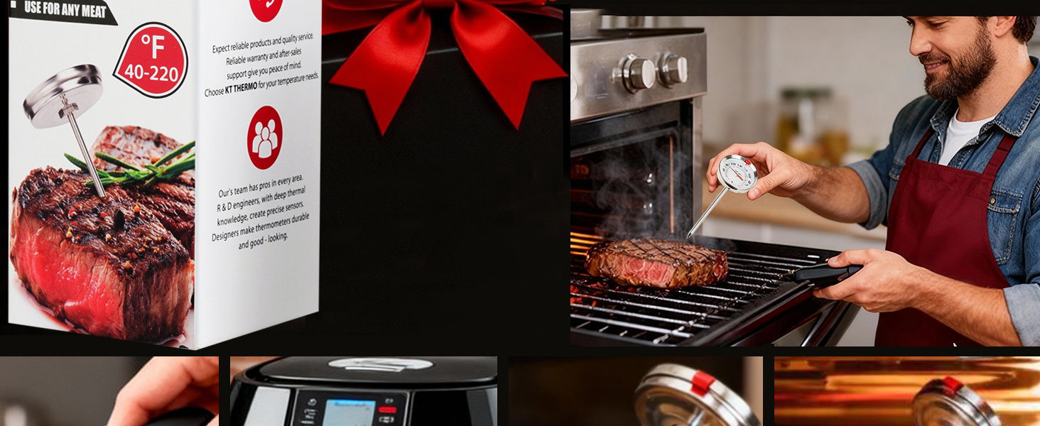 Instant Read Meat Thermometer 2'' Cooking Thermometer Kitchen Thermometer for Cooking for Liquid, Steak, Turkey Temp Checking