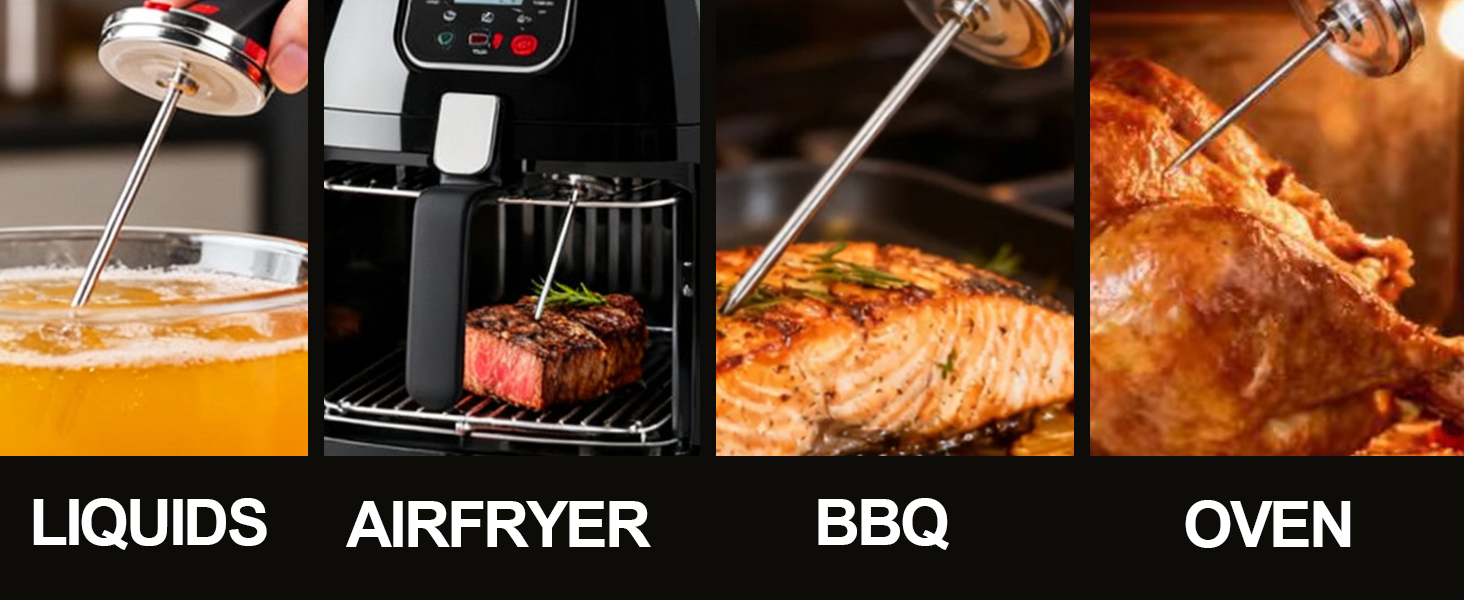 Instant Read Meat Thermometer 2'' Cooking Thermometer Kitchen Thermometer for Cooking for Liquid, Steak, Turkey Temp Checking