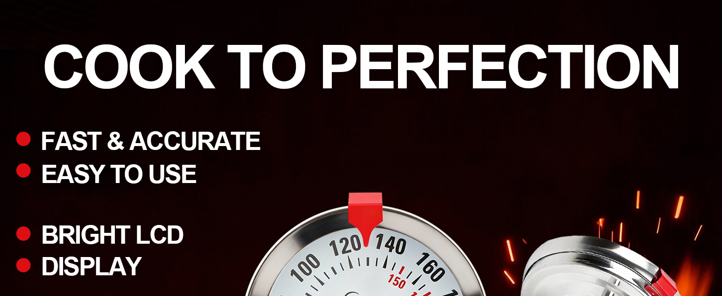 Instant Read Meat Thermometer 2'' Cooking Thermometer Kitchen Thermometer for Cooking for Liquid, Steak, Turkey Temp Checking