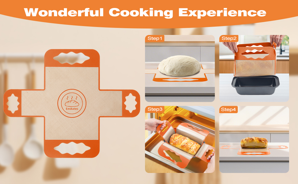 2 Pcs Reusable Silicone Bread Loaf Pan Liners, Food-Grade Silicone Bread Baking Mat with 4 Handles, Non-Stick & Heat Resistant Loaf Pan Lifters, Sourdough Sling for 9x5