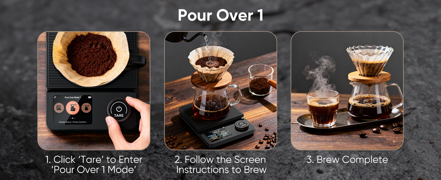 INSMART Coffee Scale with Timer, Bluetooth Espresso Scale with App Sync 5kg/0.1g High Precision, Large Color Display Digital Kitchen Scale, 5 Units & 3 Brew Modes for Pour-Ove, Espresso, Kitchen