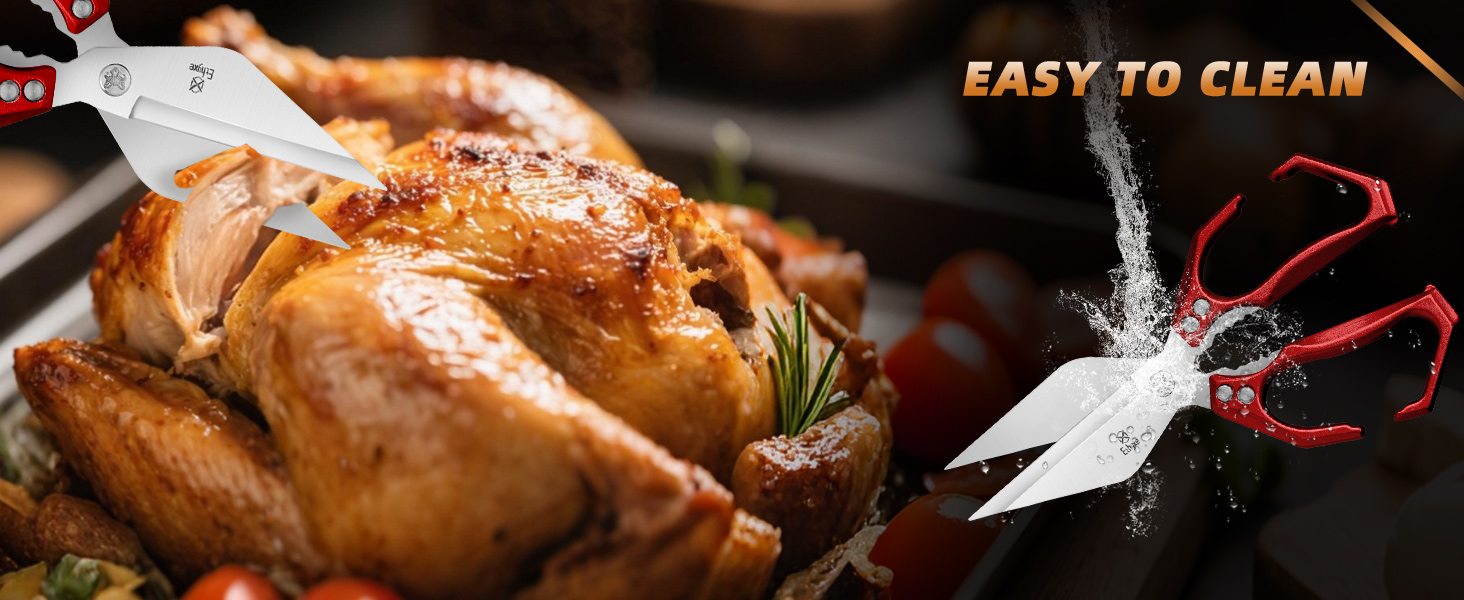 Kitchen Scissors Set Upgraded - Heavy Duty Stainless Steel Kitchen Shears, Sharp Poultry Scissors for Meat, Chicken Bones, and Turkey, Dishwasher Safe