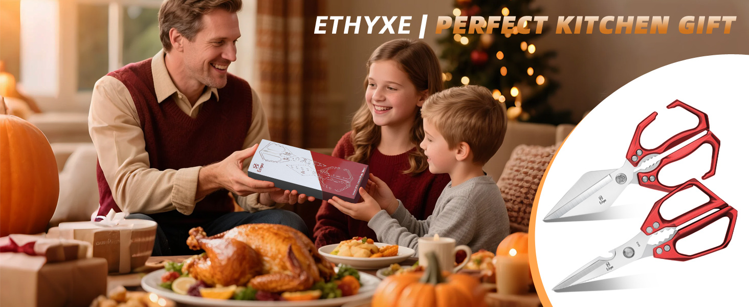 Kitchen Scissors Set Upgraded - Heavy Duty Stainless Steel Kitchen Shears, Sharp Poultry Scissors for Meat, Chicken Bones, and Turkey, Dishwasher Safe