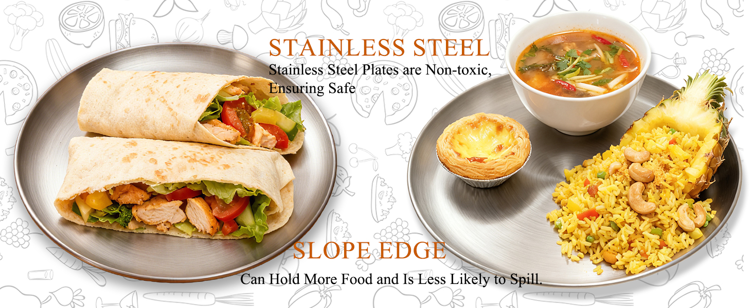 16 Inch Pizza Pan for Oven 2 Pack Stainless Steel Baking Sheet Round Plates for Cake Pie and Salad Pizza Steel Large Tray Oven Dishwasher Safe & Easy Clean