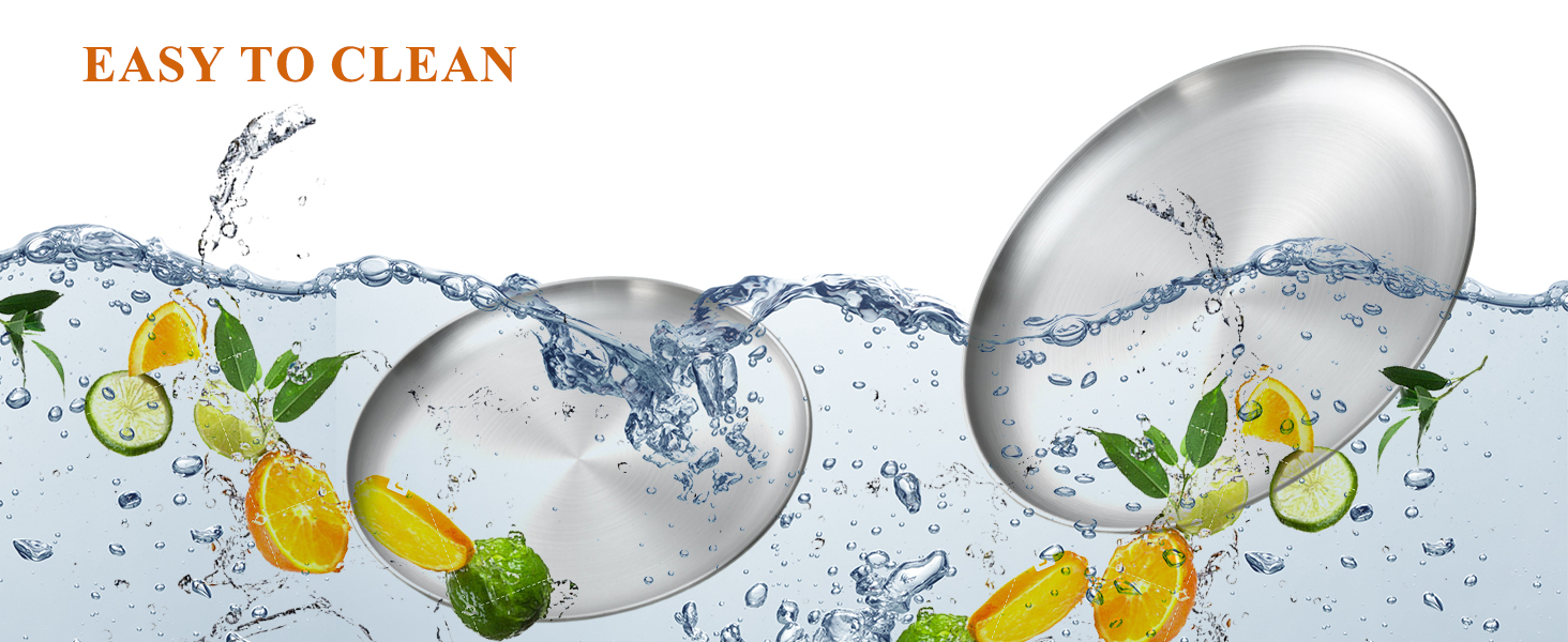 16 Inch Pizza Pan for Oven 2 Pack Stainless Steel Baking Sheet Round Plates for Cake Pie and Salad Pizza Steel Large Tray Oven Dishwasher Safe & Easy Clean