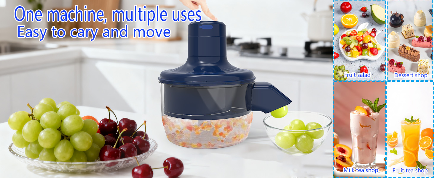 Automatic Grape Peeler Machine,Electric Peeling Machine for Grape,Automatic Garlic & Cherry Tomato Peeler Skin Remover Tool for Small Fruits,Efficient Peeling Kitchen Gadget for Home Use (Blue)