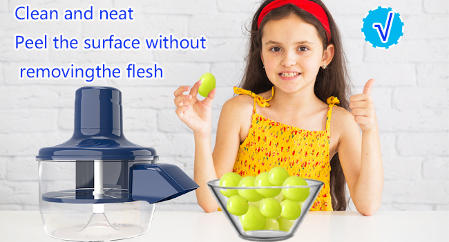 Automatic Grape Peeler Machine,Electric Peeling Machine for Grape,Automatic Garlic & Cherry Tomato Peeler Skin Remover Tool for Small Fruits,Efficient Peeling Kitchen Gadget for Home Use (Blue)