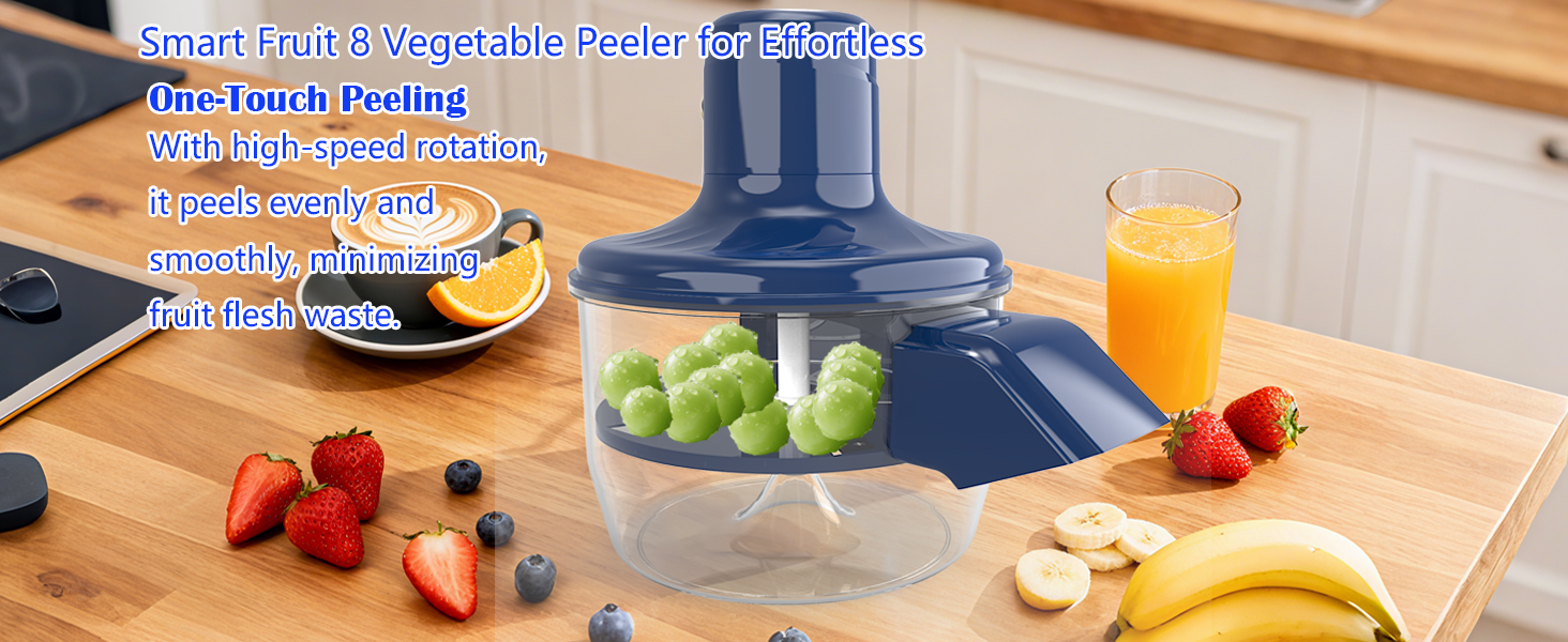 Automatic Grape Peeler Machine,Electric Peeling Machine for Grape,Automatic Garlic & Cherry Tomato Peeler Skin Remover Tool for Small Fruits,Efficient Peeling Kitchen Gadget for Home Use (Blue)