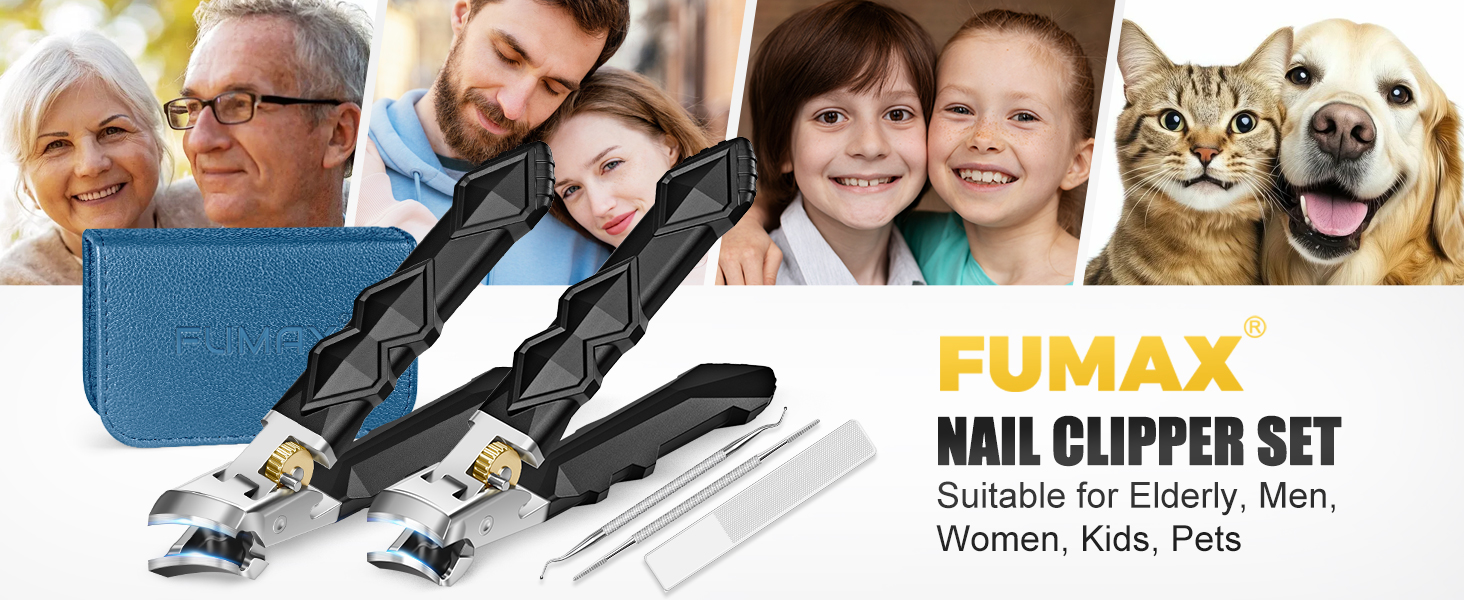 Toenail Clippers for Thick Toenails, Nail Clippers for Men with Wide Jaw Opening, Heavy Duty Ingrown Toe Nail Clippers with Long Handle for Seniors, Large Nail Cutter Set Gifts for Men Women