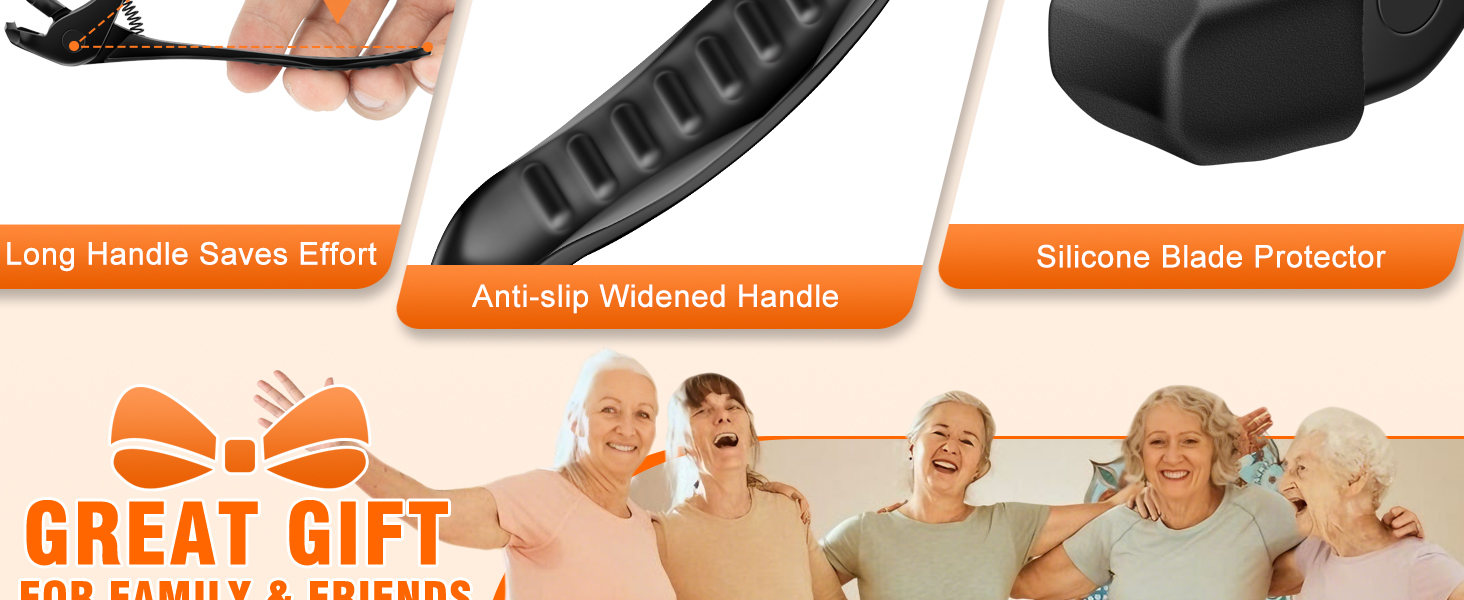 DRMODE Toenail Clippers for Seniors, Long Handled Angled Head Toe Nail Clippers for Thick Nails for Seniors with Wide Opening, Large Heavy Duty Finger Nail Clippers for Men Women with Catcher