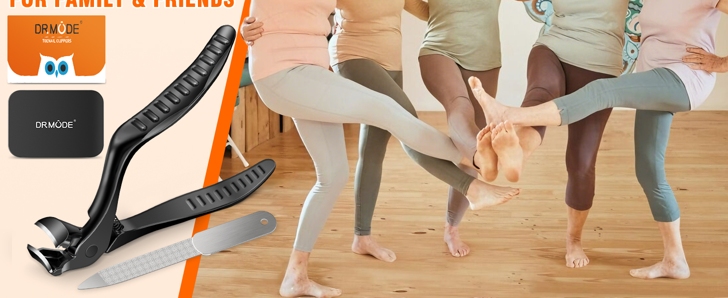 DRMODE Toenail Clippers for Seniors, Long Handled Angled Head Toe Nail Clippers for Thick Nails for Seniors with Wide Opening, Large Heavy Duty Finger Nail Clippers for Men Women with Catcher