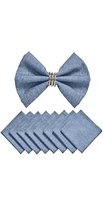 Cloth Place Mats Set of 8–Reusable Rectangular Waterproof Fabric Polyester Washable Wipeable Heat Resistant Linen for Kitchen Dining Dinner Restaurant Wedding Table(Denim blue/13x19 Inch)