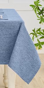 Cloth Place Mats Set of 8–Reusable Rectangular Waterproof Fabric Polyester Washable Wipeable Heat Resistant Linen for Kitchen Dining Dinner Restaurant Wedding Table(Denim blue/13x19 Inch)