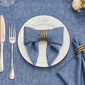 Cloth Place Mats Set of 8–Reusable Rectangular Waterproof Fabric Polyester Washable Wipeable Heat Resistant Linen for Kitchen Dining Dinner Restaurant Wedding Table(Denim blue/13x19 Inch)