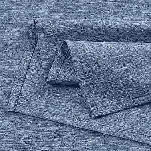 Cloth Place Mats Set of 8–Reusable Rectangular Waterproof Fabric Polyester Washable Wipeable Heat Resistant Linen for Kitchen Dining Dinner Restaurant Wedding Table(Denim blue/13x19 Inch)