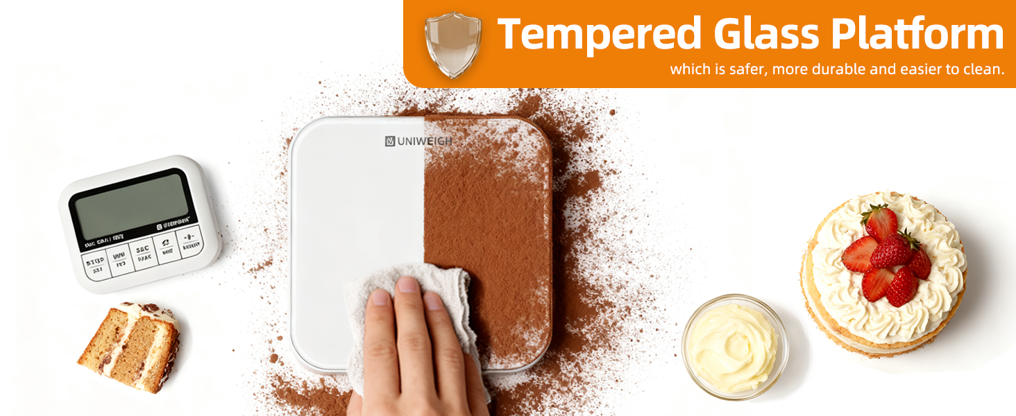 Digital Kitchen Food Scale 33lb-Detachable LCD Display,1g/0.1oz Precise Electronic Weight Scale for Baking, Tare/Hold/Timer Function, Glass Platform, Count Mode, Wall-Mount & Tilt Stand