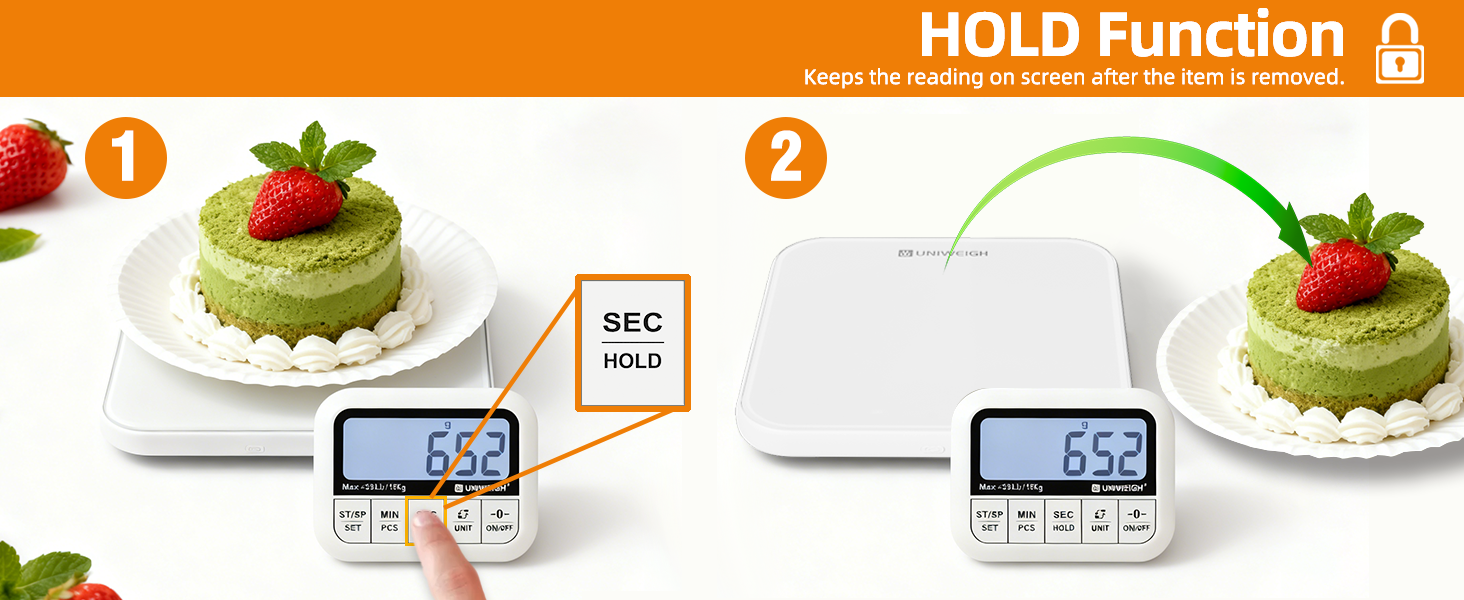 Digital Kitchen Food Scale 33lb-Detachable LCD Display,1g/0.1oz Precise Electronic Weight Scale for Baking, Tare/Hold/Timer Function, Glass Platform, Count Mode, Wall-Mount & Tilt Stand