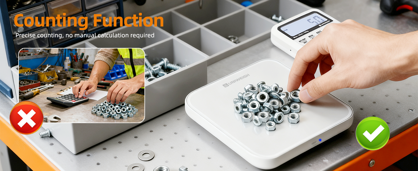 Digital Kitchen Food Scale 33lb-Detachable LCD Display,1g/0.1oz Precise Electronic Weight Scale for Baking, Tare/Hold/Timer Function, Glass Platform, Count Mode, Wall-Mount & Tilt Stand