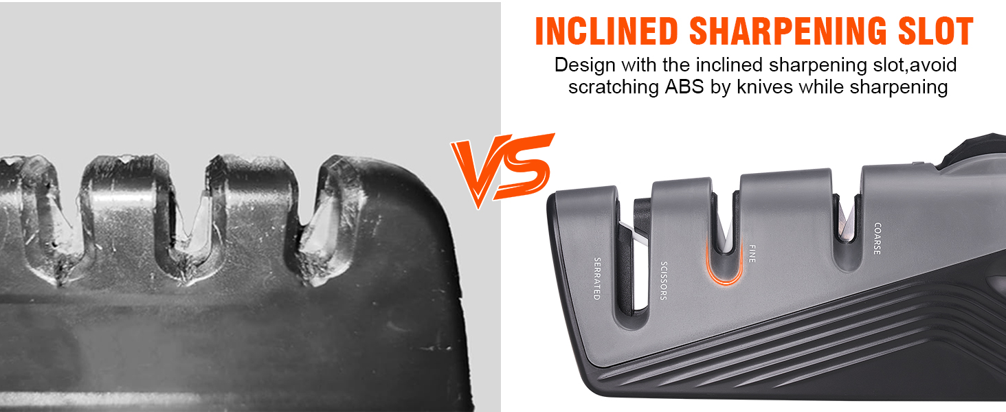 Knife Sharpener with 5 Adjustable Angle, Coarse & Fine Knife Sharpener Tool, Handheld Manual Knives Sharpener for All Knives Including Kitchen Knives, Pocket, Scissors