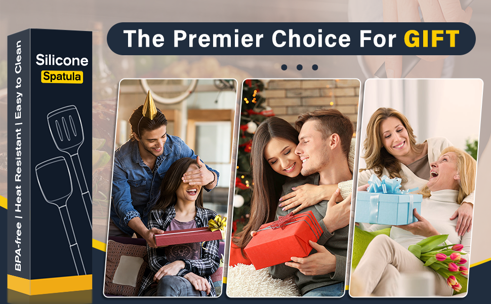 2 Pack Silicone Spatula Set, Solid & Slotted Turner for Non-Stick Pans, High Heat Resistant Silicone Spatula for Cooking, BPA-Free Stainless Steel Cooking Utensils for Fish, Eggs, Pancakes, Black