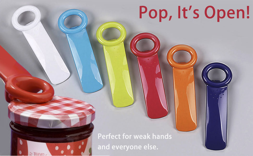 6 Pack Jar Key Opener - Plastic Jar Lid Opener with Easy Grip Hand Held 5.5