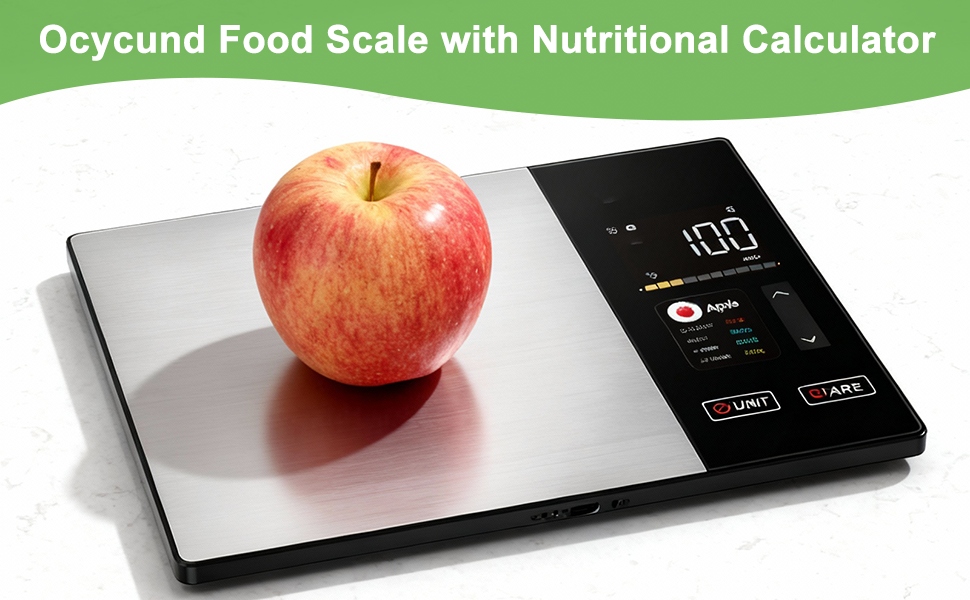 Smart Food Scale with Nutritional Calculator, Digital Kitchen Scale for Weight Loss, Free App with 23 Nutrients & Calorie Tracking, Digital Weight Grams & Ounces, 11 lb/5 kg