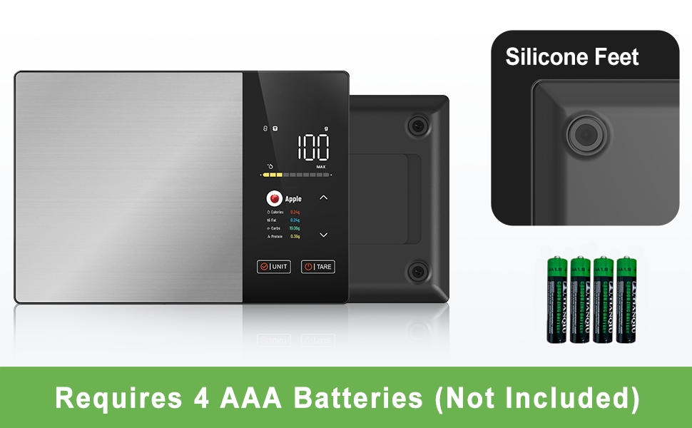 Smart Food Scale with Nutritional Calculator, Digital Kitchen Scale for Weight Loss, Free App with 23 Nutrients & Calorie Tracking, Digital Weight Grams & Ounces, 11 lb/5 kg