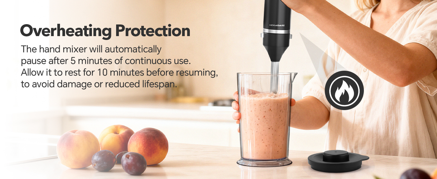 2-In-1 Hand Mixer Immersion Blender Electric Handheld, Portable Hand Blender Electric Mixer with Beater Dough Whisk & Blending Cup, Food Processor Kitchen Gadgets for Smoothies Baby Food Baking & Soup