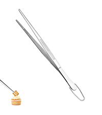 U-Taste 8in Kitchen Plating Tweezer: 18/8 Stainless Steel Food-Grade Metal Food Tong, Seamless-Welding, Sturdy and Flexible with Non-Slip Tips for Serving, Decorating, Cooking, Baking (Pointed Tip)