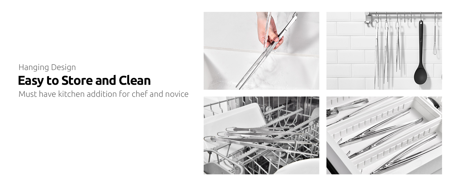 U-Taste 8in Kitchen Plating Tweezer: 18/8 Stainless Steel Food-Grade Metal Food Tong, Seamless-Welding, Sturdy and Flexible with Non-Slip Tips for Serving, Decorating, Cooking, Baking (Pointed Tip)