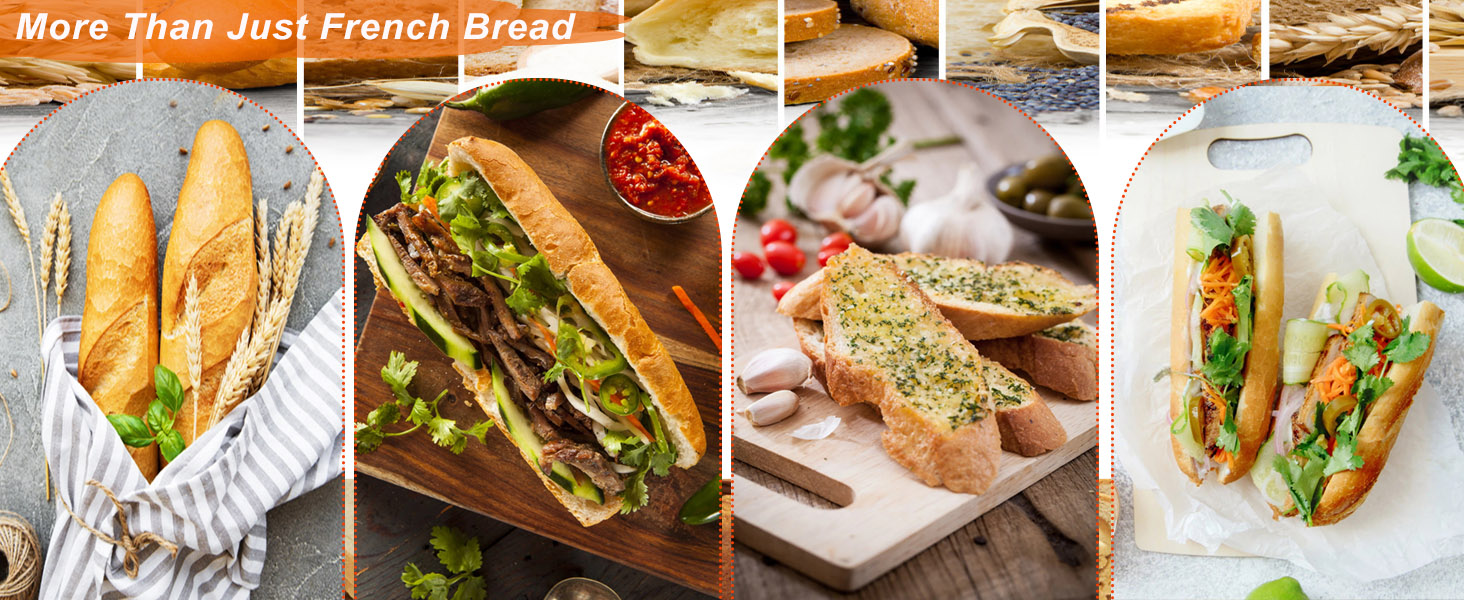 Baguette Bread Pan with Proofing Cloth, Nonstick Perforated French Bread Pan, 3-Wave Carbon Steel Baguette Tray for Baking Baguettes & Rolls, Included Dough Proofing Cloth, Red