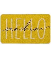 Artoid Mode Flowers Floral Black Cute Cat Spring Kitchen Mats Set of 2, Home Decor Low-Profile Kitchen Rugs for Floor - 17x29 and 17x47 Inch