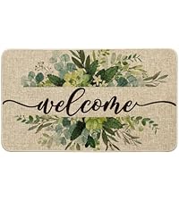 Artoid Mode Flowers Floral Black Cute Cat Spring Kitchen Mats Set of 2, Home Decor Low-Profile Kitchen Rugs for Floor - 17x29 and 17x47 Inch